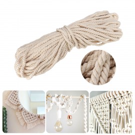 8mm 45M 1.1KG Macrame Rope Natural Beige Cotton Twisted Cord For Handmade Enthusiasts Hand Craft DIY