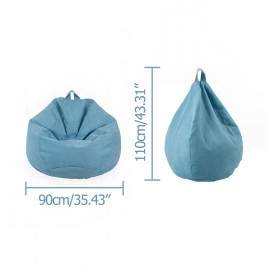 90x110cm Big Bean Bag Chair Covers with Pocket Linen Bean Bag Chair Cover for Adult Home Indoor Bean