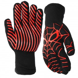 A pair of Extreme Heat Resistant BBQ Oven Gloves 500°C Pot Holder Cooking Mitts