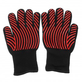 A pair of Extreme Heat Resistant BBQ Oven Gloves 500°C Pot Holder Cooking Mitts