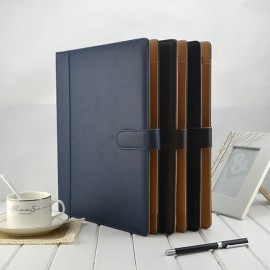 A4 Imitation Leather 3 Hole Folder Business Manager Multilayer Folder With A Calculator