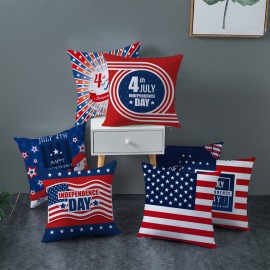 American Independence Day Pillowcase Custom Simple Peach Skin Cushion Cover Sofa Pillowcase Home