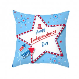 American Independence Day Pillowcase Custom Simple Peach Skin Cushion Cover Sofa Pillowcase Home