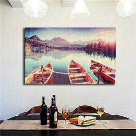 Art Painting Lake Boat Ship Modern Picture Oil Canvas Wall Art Frameless Living Room Bedroom Home Decor