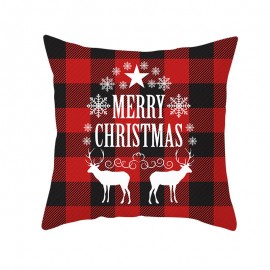 Black and Red British Style Christmas Series Winter Throw Pillow Case Home Sofa Christmas Decor