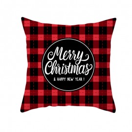 Black and Red British Style Christmas Series Winter Throw Pillow Case Home Sofa Christmas Decor