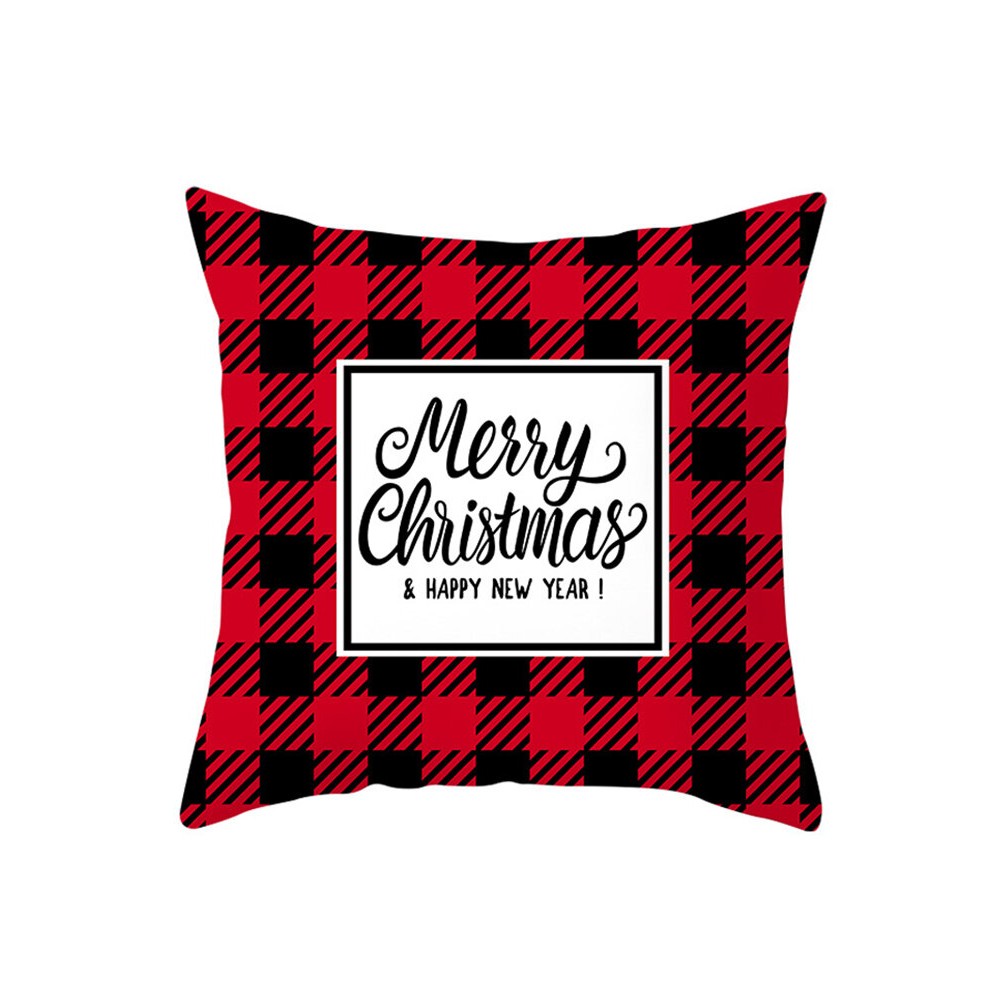 Black and Red British Style Christmas Series Winter Throw Pillow Case Home Sofa Christmas Decor