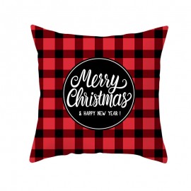 Black and Red British Style Christmas Series Winter Throw Pillow Case Home Sofa Christmas Decor