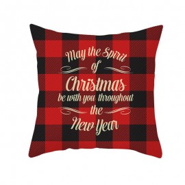 Black and Red British Style Christmas Series Winter Throw Pillow Case Home Sofa Christmas Decor