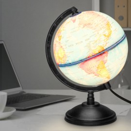 Blue Ocean World Earth Globe Map Teaching Geography Map Rotating Night Light Desktop Decor