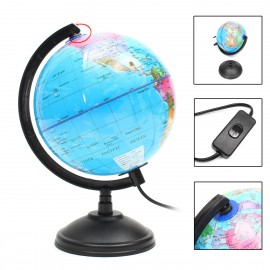 Blue Ocean World Earth Globe Map Teaching Geography Map Rotating Night Light Desktop Decor