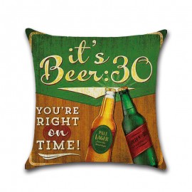 British Wind Retro Beer Bottle Hug Pillowcase Car Cushion Cover Linen