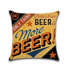 British Wind Retro Beer Bottle Hug Pillowcase Car Cushion Cover Linen