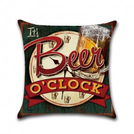 British Wind Retro Beer Bottle Hug Pillowcase Car Cushion Cover Linen