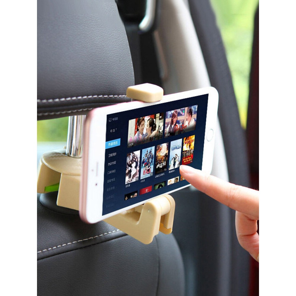 Car Seat Back Headrest Phone Holder ABS Storage Hanger Hook Bag Cloth Holder Organizer