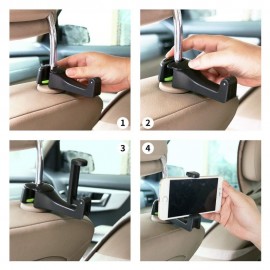 Car Seat Back Headrest Phone Holder ABS Storage Hanger Hook Bag Cloth Holder Organizer