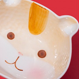 Cartoon Ceramic Bowls Dishes Children Girls Creative Noodle Bowl Household Small Hamster Cutlery Set