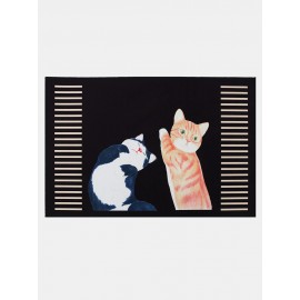 Cartoon Cute Cat Pattern Soft Anti-slip Door Blanket Rug Carpet Kitchen Floor Mat Indoor Outdoor Decor