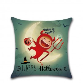 Cartoon Halloween Festival Pumpkin Pattern Linen Cushion Cover Home Sofa Office Soft Pillowcases