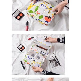 Cartoon Pattern Business Travel Hook Wash Bag Portable Large Capacity Cosmetics Storage Bag