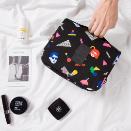 Cartoon Pattern Business Travel Hook Wash Bag Portable Large Capacity Cosmetics Storage Bag