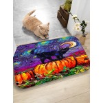 Cat And Pumpkin Pattern Floor Mats Flannel Water Absorption Antiskid Floor Mat Bath Room Door Mat