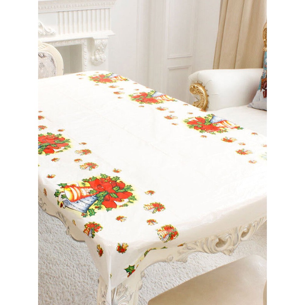 Christmas Disposable Tablecloth Festive Rectangle Oblong Table Cloth Tableware