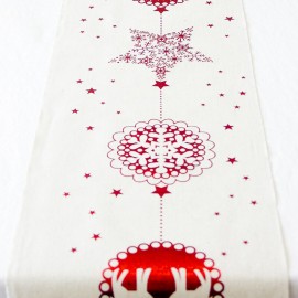 Christmas Linen Tablecloth Christmas Flag Home Party Decorative Elk Tapestry Red Table Runners Cover