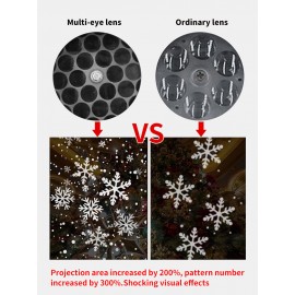 Christmas Snowflake Projector Light Lamp Rotating LED Stage Lighting Effect Party Lights