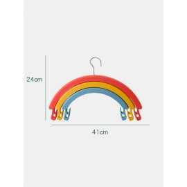 Clothes Rack Creative Rainbow Rotating Racks Multifunctional Three-layer Bed Sheet Drying Rack Clothes Hanger With Pants Clip