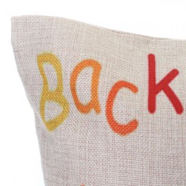 Colorful Pencils Words Cotton Linen Throw Pillow Case Sofa Waist Back Cushion Cover