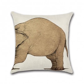 Cotton Linen Animals Whale Elephant Dinosaur Cushion Cover Square Home Decorative Pillowcase