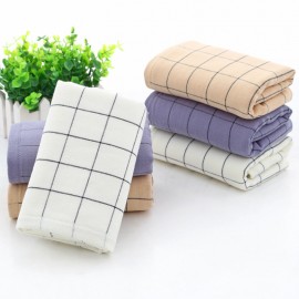 Cotton Thick Luxury Solid Plaid Cotton Towel Hotel Couple Face Towel Solid SPA Bathroom Towel