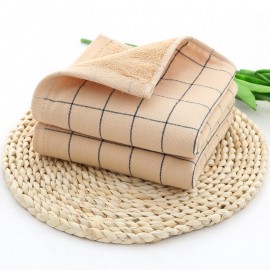 Cotton Thick Luxury Solid Plaid Cotton Towel Hotel Couple Face Towel Solid SPA Bathroom Towel