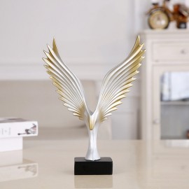 Creative Beautiful Wings Desk Ornament Resin Novelty Blue White Home Decoration Craft Idea Gift