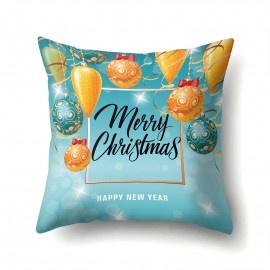 Creative Classical Merry Christmas Printed Throw Pillow Case Home Sofa Cushion Cover Christmas Gift