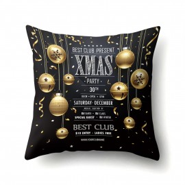 Creative Classical Merry Christmas Printed Throw Pillow Case Home Sofa Cushion Cover Christmas Gift