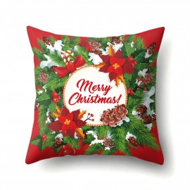 Creative Classical Merry Christmas Printed Throw Pillow Case Home Sofa Cushion Cover Christmas Gift