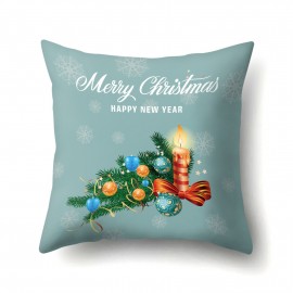 Creative Classical Merry Christmas Printed Throw Pillow Case Home Sofa Cushion Cover Christmas Gift