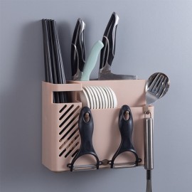 Creative Multifunction Kitchen Storage Organization Drain Chopstick Cage Wall Mounted Spoon Fork Racks Holder