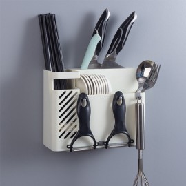 Creative Multifunction Kitchen Storage Organization Drain Chopstick Cage Wall Mounted Spoon Fork Racks Holder