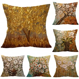 Creative Painting Linen Pillowcase Sofa Home Cushion Pillowcase