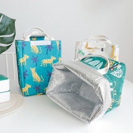 Creative Portable Japanese-style Large Insulation Bag Nordic Style Lunch Bag Animal Plant Pattern