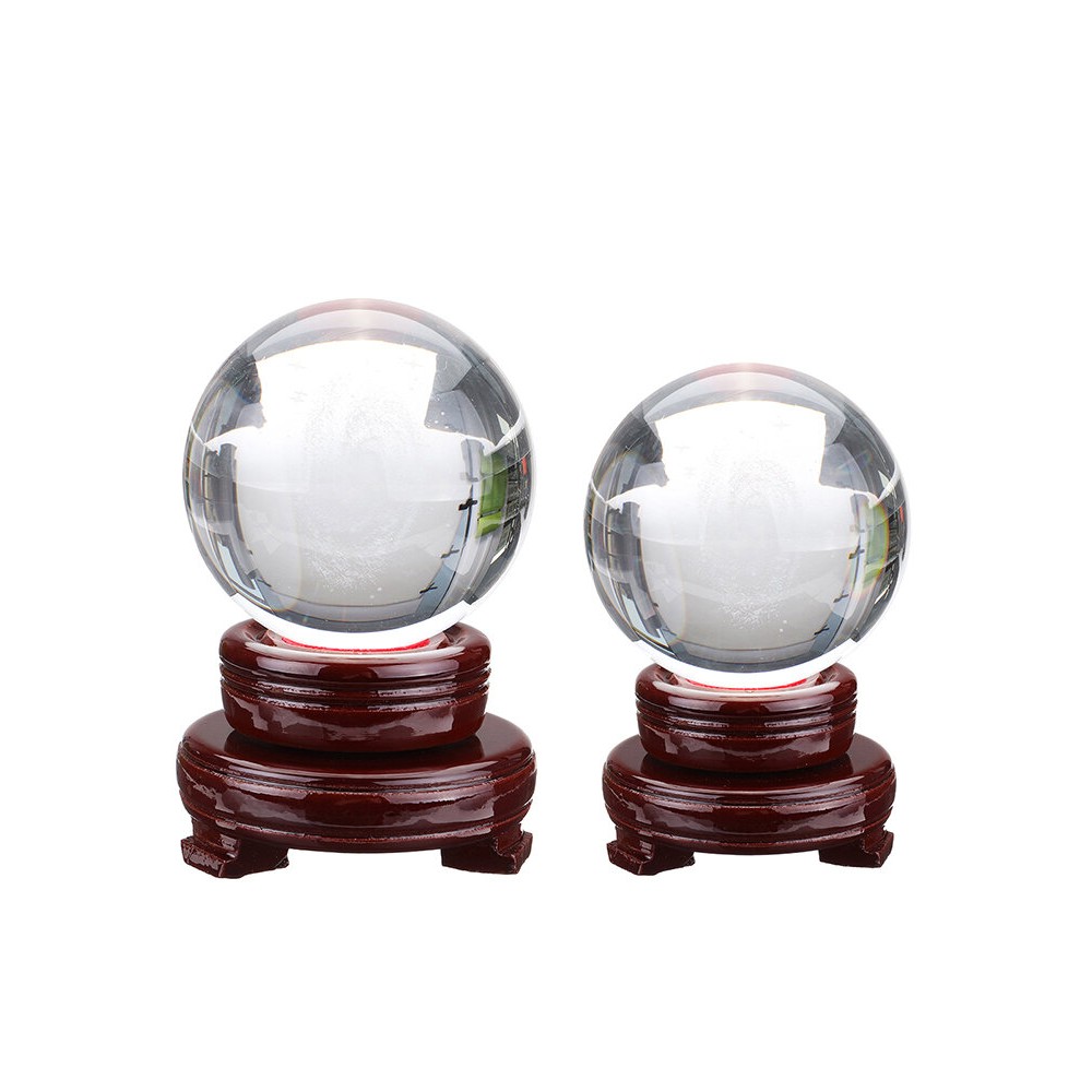 Crystal Galaxy Ball with Wooden Base Photography Prop Decorative Home Desk Craft