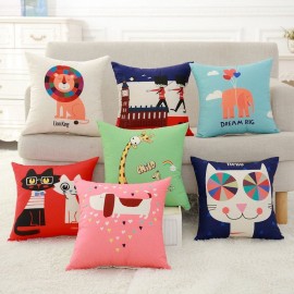 Cute Animal Pattern Cushion Cover Squre Sofa Bed Pillowcase Car Home Deco Cushion