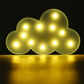 Cute Cloud LED Night Light Wall Battery Lamp Baby Kids Bedroom Home Decor