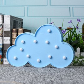 Cute Cloud LED Night Light Wall Battery Lamp Baby Kids Bedroom Home Decor