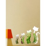 DIY 3D Four Cute Cats Acrylic Mirror Wall Stickers Home Room Art Decal