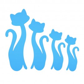 DIY 3D Four Cute Cats Acrylic Mirror Wall Stickers Home Room Art Decal