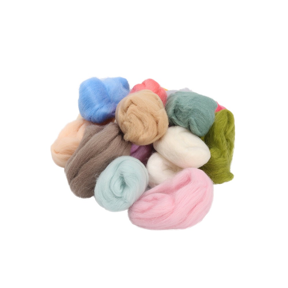 DIY Wool Woodland Needle Felting Spinning 17 Colors Kit For DIY Art Handwork Doll